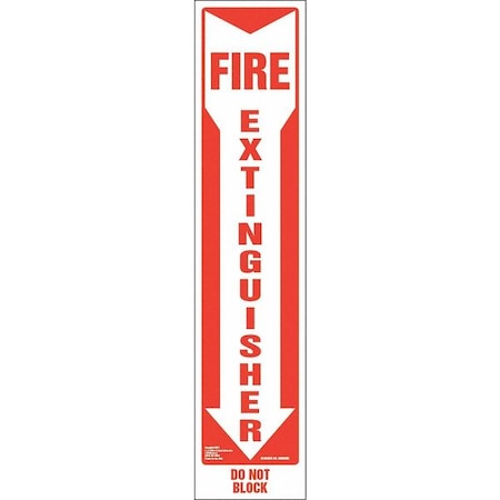 JJ KELLER Fire Extinguisher, Do Not Block, 3"x13.5" 8001245