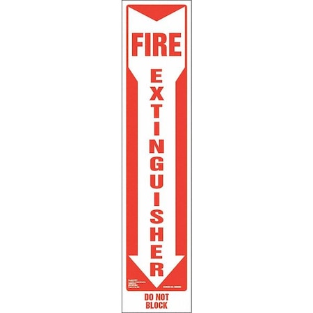 Jj Keller Fire Extinguisher, Do Not Block, 3"x13.5" 8001245