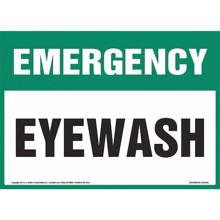 Jj Keller Emergency Eye Wash Sign, 8001163 8001163