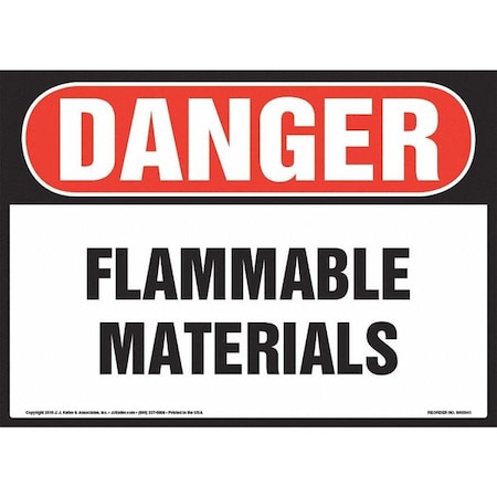Jj Keller Danger, Flammable Materials, Vinyl 8001144
