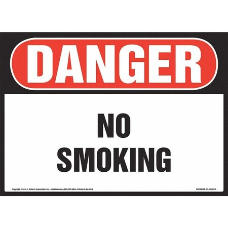 Jj Keller No Smoking, OSHA Sign, 14" x 10", Vinyl, 8001175 8001175