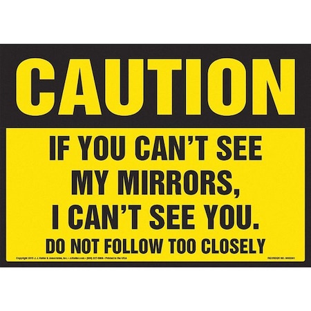 Jj Keller Cant See My Mirrors, 14" x 10", Vinyl 8001263