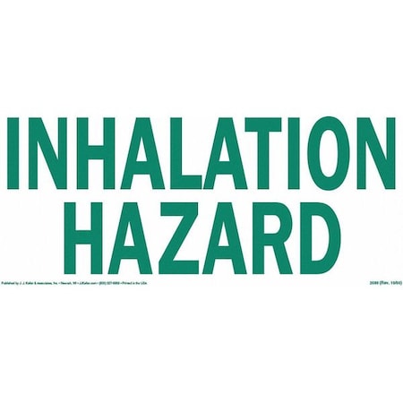 Jj Keller Hazmat Sign, Vinyl, Inhalation Hazard 2080