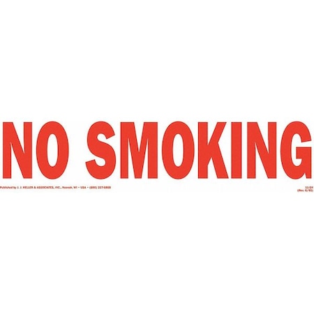 Jj Keller Transport Safety Sign, No Smoking, 574 574