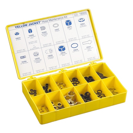 Yellow Jacket Hose Maintenance Kit, 11 in L, Yellow 19003