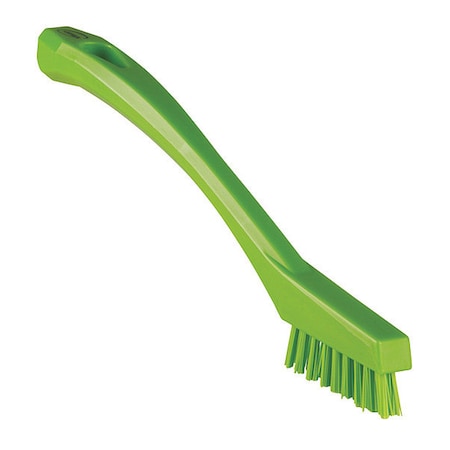 Vikan 1/2 in W Detail Brush, Stiff, 5 1/2 in L Handle, 2 in L Brush, Green, Plastic, 8 in L Overall 440177