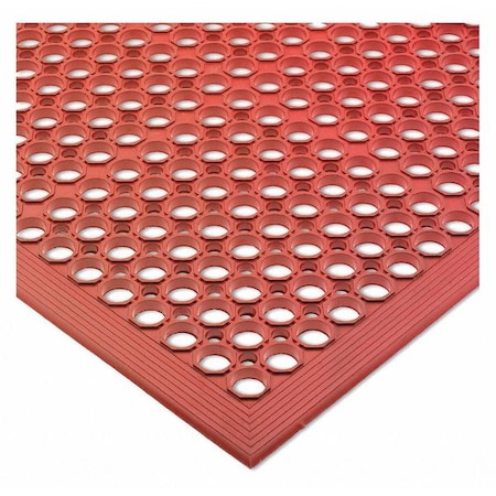 SAN JAMAR Floor Mat, Light Duty, 36"x60"x1/2", Red KM1200