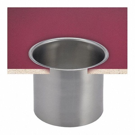 San Jamar Round Indoor Plastic Can, Silver, 22-Gauge Stainless Steel L360C