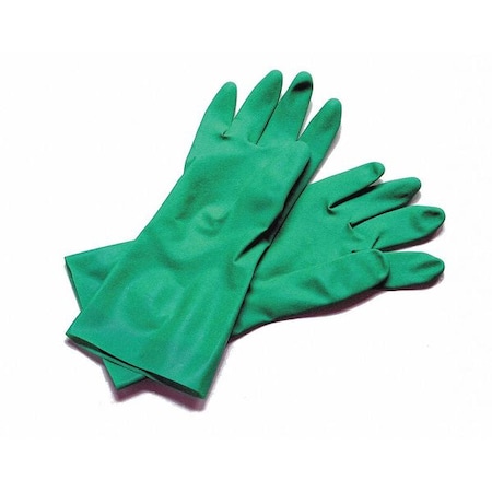 San Jamar Chemical Resistant Gloves, Nitrile, 12 PK, Green 13NU-M