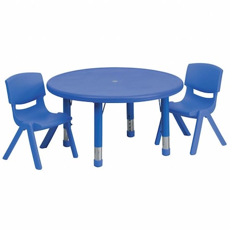 Flash Furniture Round Activity Table, Plastic, Steel, Blue YU-YCX-0073-2-ROUND-TBL-BLUE-R-GG