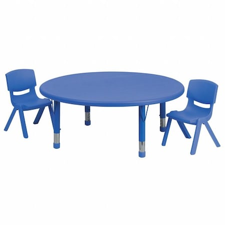 Flash Furniture Round Activity Table, Plastic, Steel, Blue YU-YCX-0053-2-ROUND-TBL-BLUE-R-GG