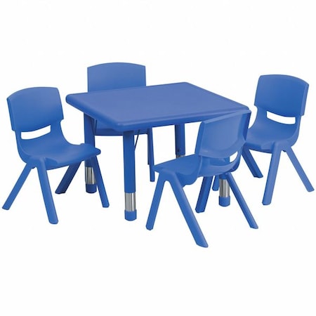 Flash Furniture Square Activity Table, Plastic, Steel, Blue YU-YCX-0023-2-SQR-TBL-BLUE-E-GG