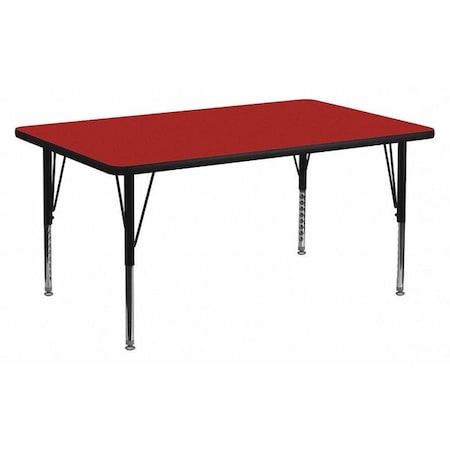 Flash Furniture Rectangle Activity Table, Laminate, Red XU-A3060-REC-RED-T-P-GG