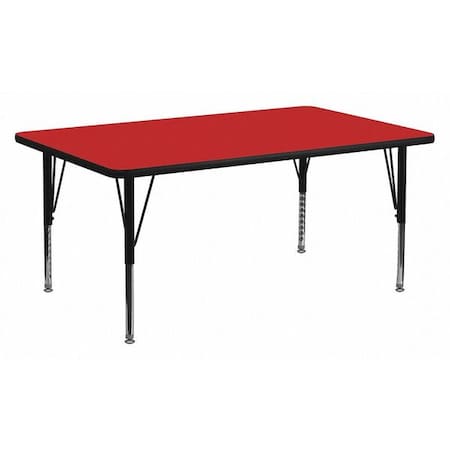 Flash Furniture Rectangle Activity Table, Laminate, Red XU-A3072-REC-RED-H-P-GG