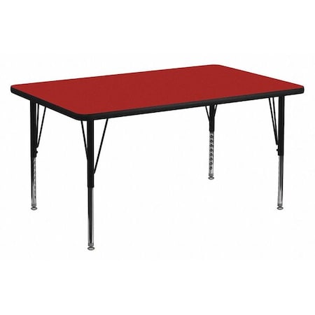 Flash Furniture Rectangle Activity Table, Laminate, Red XU-A3672-REC-RED-T-P-GG