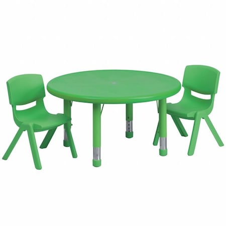 Flash Furniture Round Activity Table, Plastic, Steel, Green YU-YCX-0073-2-ROUND-TBL-GREEN-R-GG