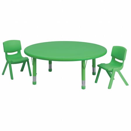Flash Furniture Round Activity Table, Plastic, Steel, Green YU-YCX-0053-2-ROUND-TBL-GREEN-R-GG