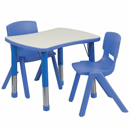 Flash Furniture Rectangle Activity Table, Plastic, Steel, Grey YU-YCY-098-0032-RECT-TBL-BLUE-GG