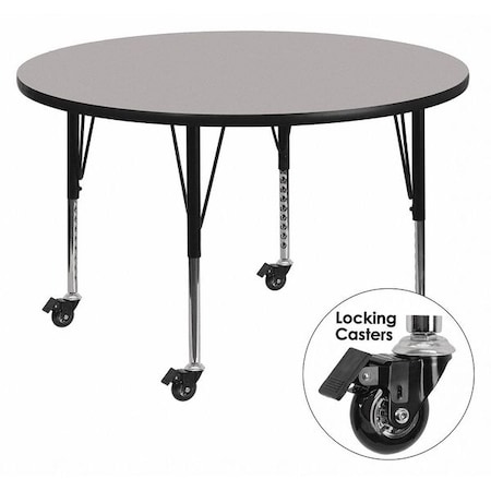 Flash Furniture Round Activity Table, Laminate, Grey XU-A60-RND-GY-T-P-CAS-GG