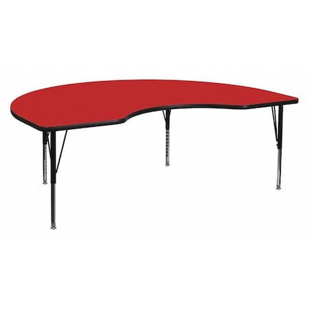 Flash Furniture Kidney Table, Kidney Shp, Red, 48x72", Laminate, Red XU-A4872-KIDNY-RED-H-P-GG