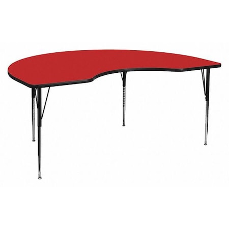 Flash Furniture Kidney Table, Kidney Shp, Red, 48x96", Laminate, Red XU-A4896-KIDNY-RED-H-A-GG