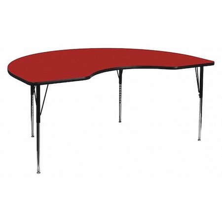 Flash Furniture Kidney Table, Kidney Shp, Red, 48x96", Laminate, Red XU-A4896-KIDNY-RED-T-A-GG