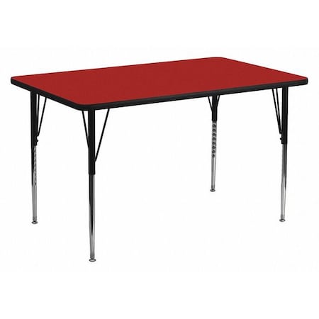 Flash Furniture Rectangle Activity Table, Chrome, Laminate, Particleboard, Steel, Red XU-A2448-REC-RED-T-A-GG