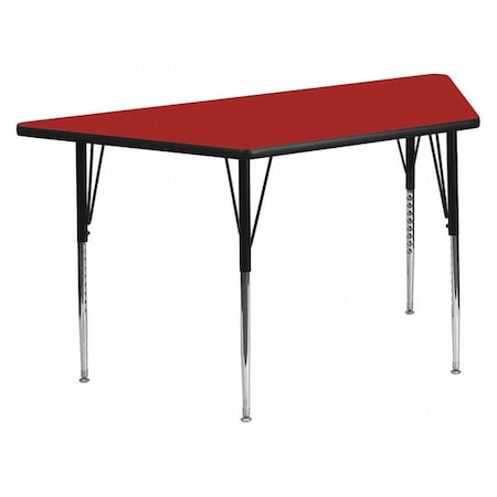 Flash Furniture Trapezoid Activity Table, Chrome, Laminate, Particleboard, Steel, Red XU-A3060-TRAP-RED-T-A-GG
