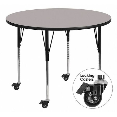 Flash Furniture Round Activity Table, Laminate, Grey XU-A48-RND-GY-H-A-CAS-GG