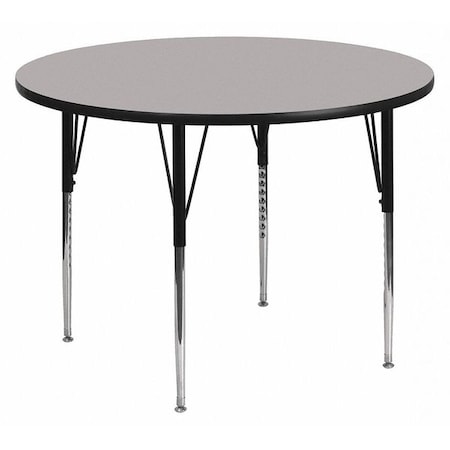 Flash Furniture Round Activity Table, Chrome, Laminate, Particleboard, Steel, Grey XU-A48-RND-GY-T-A-GG