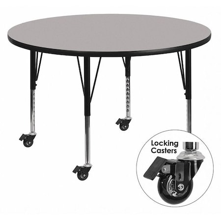 Flash Furniture Round Activity Table, Laminate, Grey XU-A48-RND-GY-T-P-CAS-GG