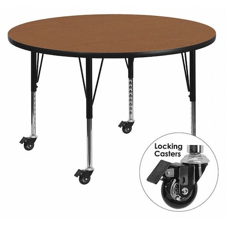 Flash Furniture Round Activity Table, Laminate, Wood Grain XU-A42-RND-OAK-T-P-CAS-GG