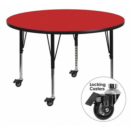 Flash Furniture Round Activity Table, Laminate, Red XU-A48-RND-RED-H-P-CAS-GG