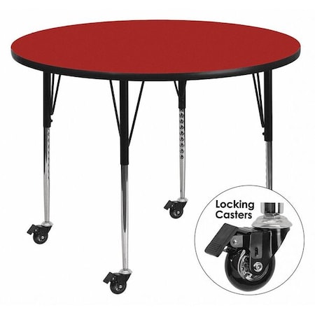 Flash Furniture Round Activity Table, Laminate, Red XU-A48-RND-RED-T-A-CAS-GG