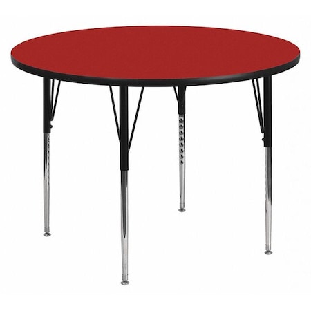 Flash Furniture Round Activity Table, Chrome, Laminate, Particleboard, Steel, Red XU-A48-RND-RED-T-A-GG