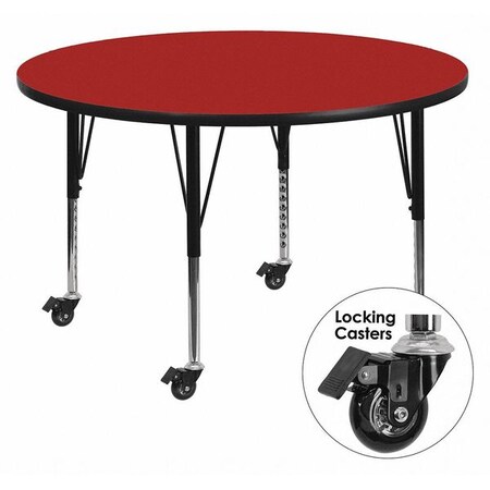 Flash Furniture Round Activity Table, Laminate, Red XU-A60-RND-RED-T-P-CAS-GG