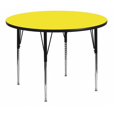 Flash Furniture Round Activity Table, Laminate, Yellow XU-A48-RND-YEL-H-A-GG