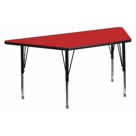 Flash Furniture Trapezoid Activity Table, Chrome, Laminate, Particleboard, Steel, Red XU-A2448-TRAP-RED-H-P-GG