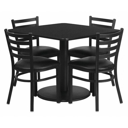 Flash Furniture Square Laminate Table, 36" W, 36" L, 30" H, Laminate Top, Wood Grain RSRB1013-GG
