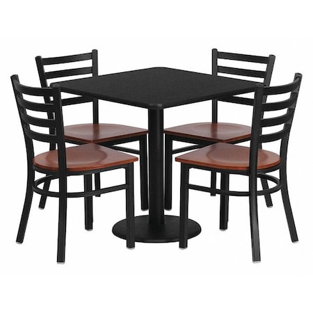 Flash Furniture Square Laminate Table, Laminate Top, Wood Grain MD-0003-GG