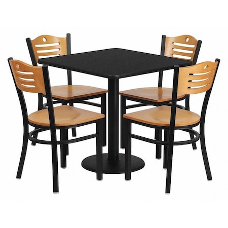 Flash Furniture Square Laminate Table, Laminate, Wood Grain MD-0010-GG