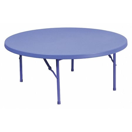 Flash Furniture Round Folding Table, 47" W, 47" L, 18.5" H, Plastic Top, Blue RB-48R-KID-BL-GG