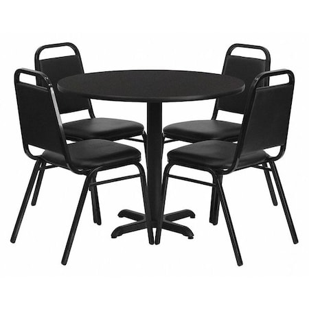 Flash Furniture Round Laminate Table, Laminate, Wood Grain HDBF1001-GG