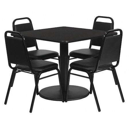 Flash Furniture Square Laminate Table, Laminate Top, Wood Grain RSRB1009-GG