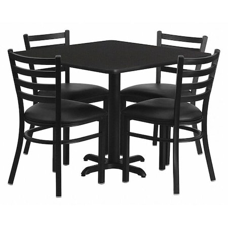 Flash Furniture Square Laminate Table, 36" W, 36" L, 30" H, Laminate Top, Wood Grain HDBF1013-GG