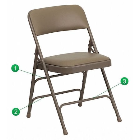 Flash Furniture Folding Chair, Beige Vinyl HA-MC309AV-BGE-GG