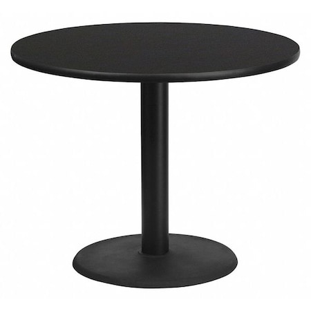 Flash Furniture Round Laminate Table Top, Laminate Top, Wood Grain XU-RD-36-BLKTB-TR24-GG