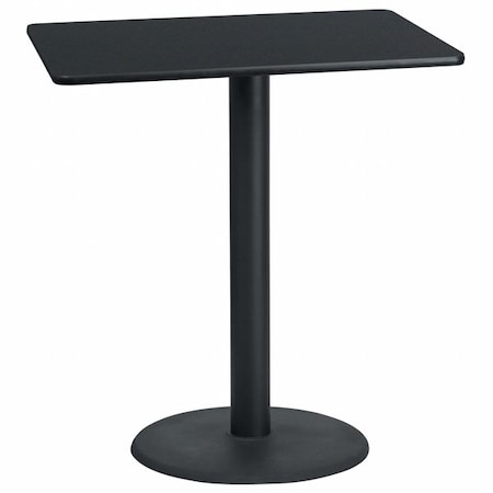 Flash Furniture Rectangle Laminate Table Top, 30" W, 42" L, 43.125" H, Laminate Top, Wood Grain XU-BLKTB-3042-TR24B-GG