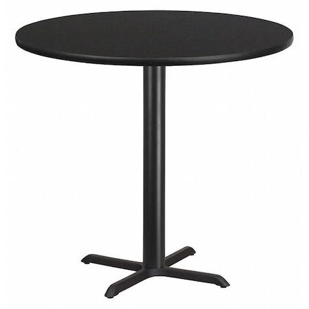 Flash Furniture Round Laminate Table Top, Laminate Top, Wood Grain XU-RD-42-BLKTB-T3333B-GG