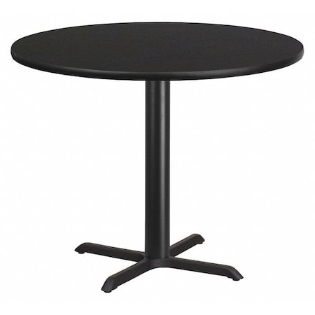 Flash Furniture Round Laminate Table Top, Laminate Top, Wood Grain XU-RD-42-BLKTB-T3333-GG